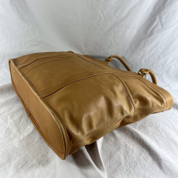 80's COACH Tan Leather Vintage Large Shopper Tote Bag Made in The United States - Picture 4 of 17